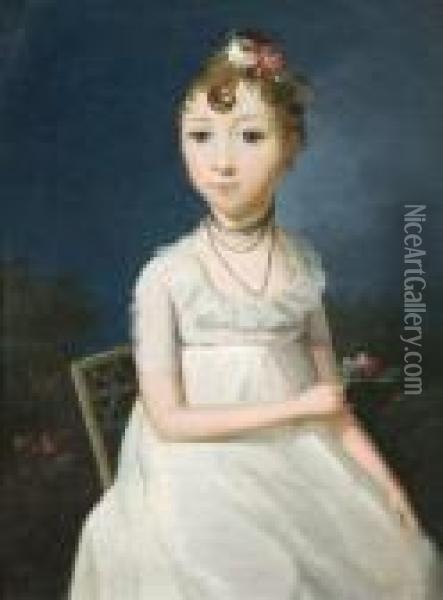 Portrait De Petite Fille Oil Painting - Louis Leopold Boilly
