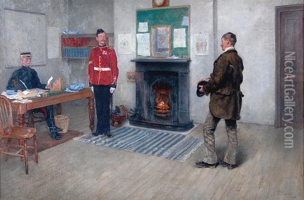 A Hopeful Recruit Oil Painting - James Prinsep Barnes Beadle