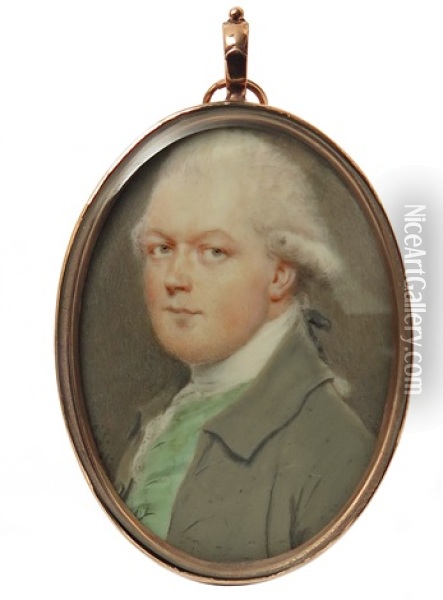 Portrait Miniature Of Baron Crewe Oil Painting - John Smart IV