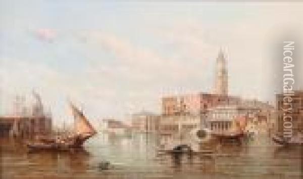 The Entrance To The Grand Canal, Venice Oil Painting - Alfred Pollentine