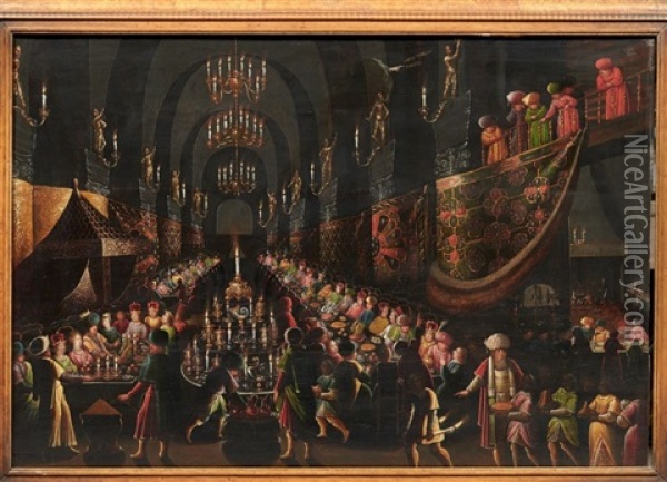Le Festin De Balthazar Oil Painting - Frans Francken the Elder