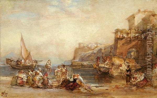 Bay Of Naples Oil Painting - William Leighton Leitch
