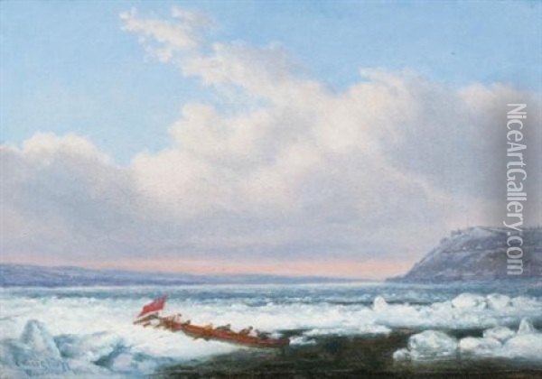 Crossing The St. Lawrence Oil Painting - Cornelius David Krieghoff