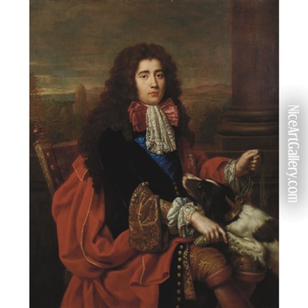 Portrait Of Louis Francois Marie Le Tellier, Marquis De Barbezieux, Secretaire D'etat A La Guerre Oil Painting - Pierre Mignard the Elder