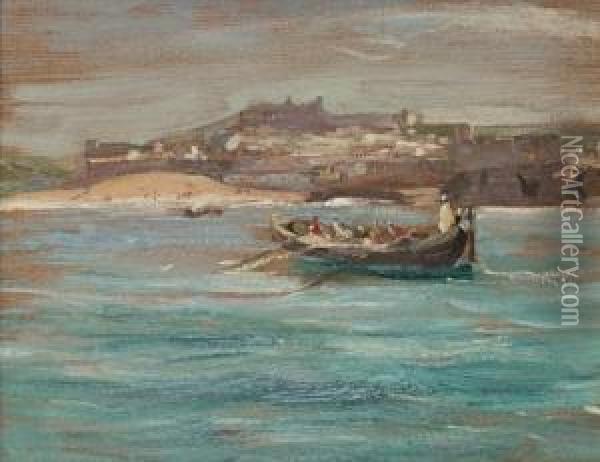 Coastal Scene Oil Painting - Alexander Ignatius Roche
