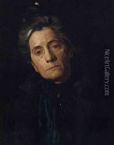 Portrait of Susan Macdowell Eakins (The Wife of the Artist) 1900 Oil Painting - Thomas Cowperthwait Eakins