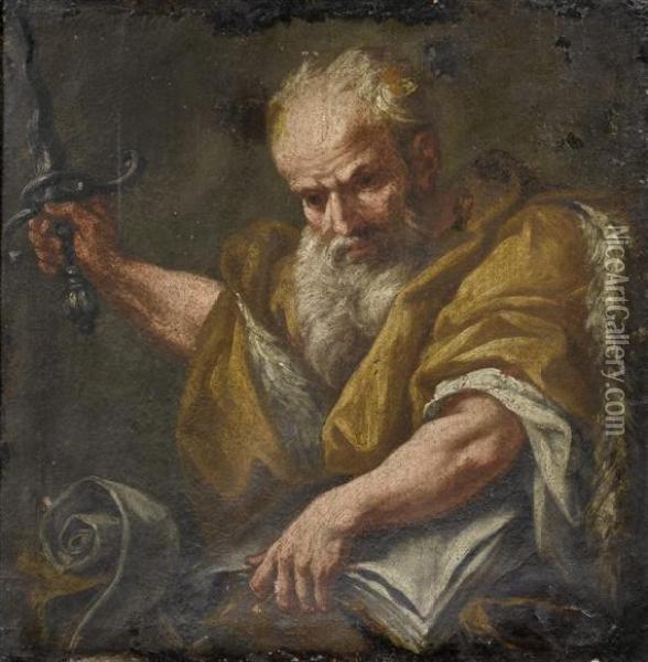 Saint Paul With Sword And Book Oil Painting - Gaspare Diziani