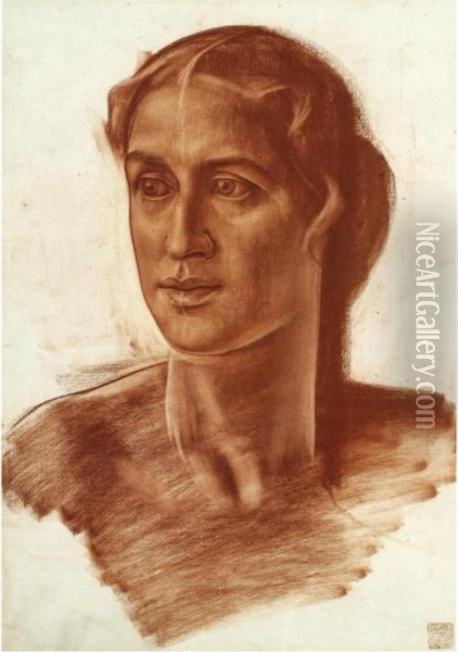 Portrait Of A Lady Oil Painting - Alexander Evgenievich Yakovlev