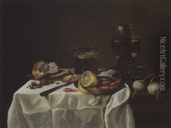 Fruhstucksstilleben Oil Painting - Jacob Fopsen van Es