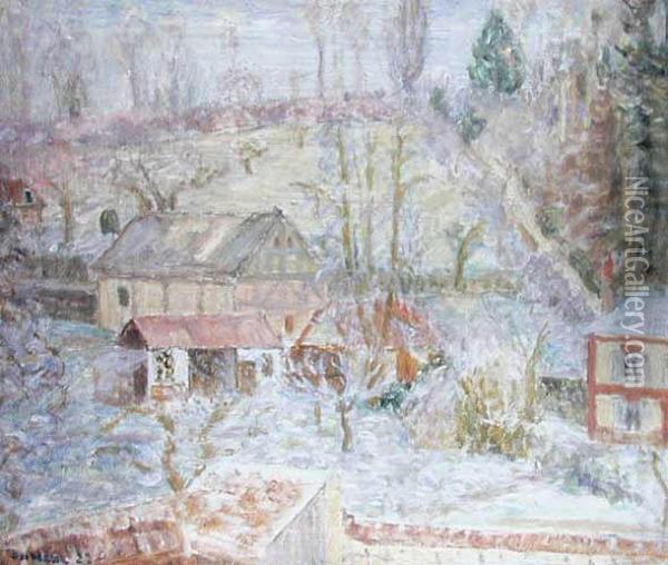 Pejzaz Z Domem, 1922 R. Oil Painting - Eugene Antoine Durenne