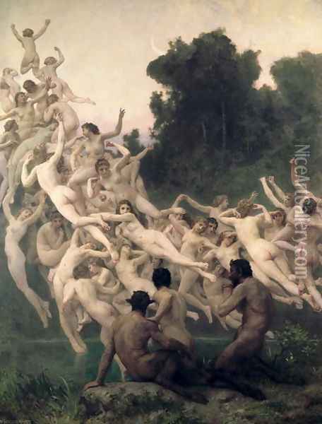 The Oreads, 1902 Oil Painting - William-Adolphe Bouguereau