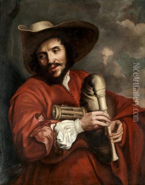 Man Med Sackpipa Oil Painting - Sir Anthony Van Dyck