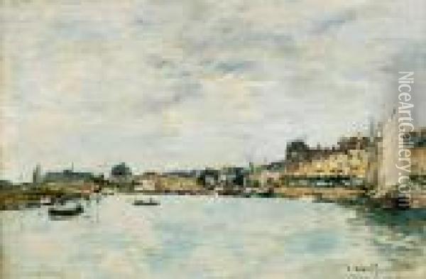 Trouville, Le Port Oil Painting - Eugene Boudin