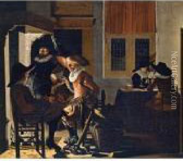 Soldiers In A Guardroom Oil Painting - Willem Cornelisz. Duyster