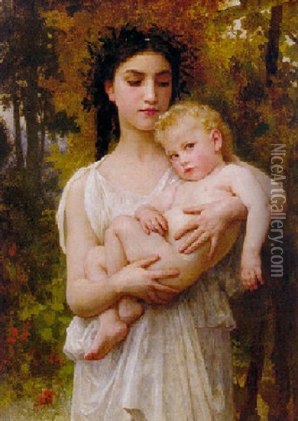 The Little Brother Oil Painting - William-Adolphe Bouguereau