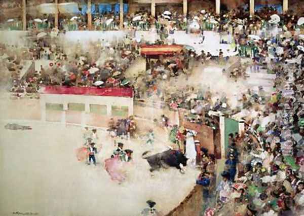 The Little Bull Fight Bravo Toro Oil Painting - Arthur Melville