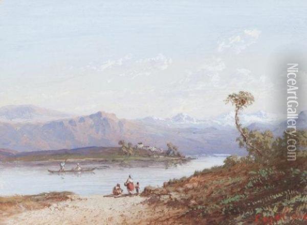 Paysage Au Lac De Montagne Oil Painting - Marius Engaliere