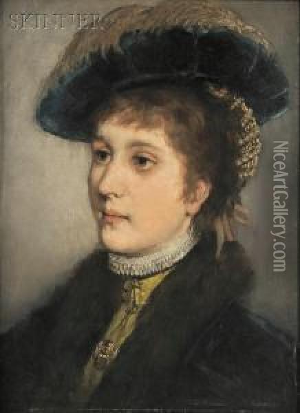 Portrait Of Miss Davenport Oil Painting - Max Von Schmaedel