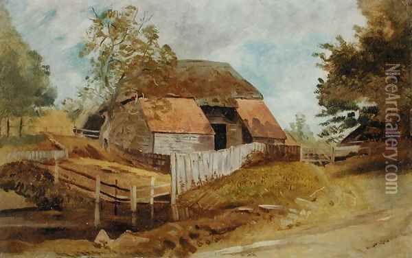 Old Barn, c.1855 Oil Painting - Lionel Constable