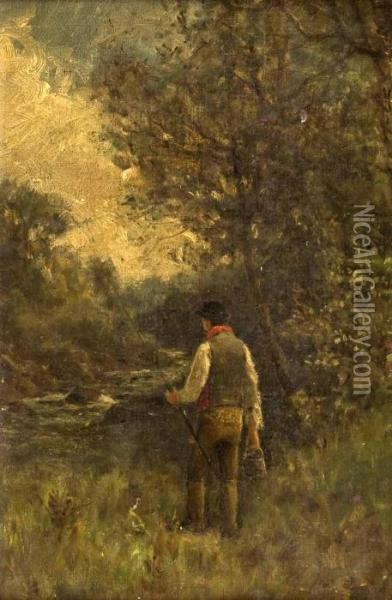 A Day's Fishing Oil Painting - Erskine Nicol