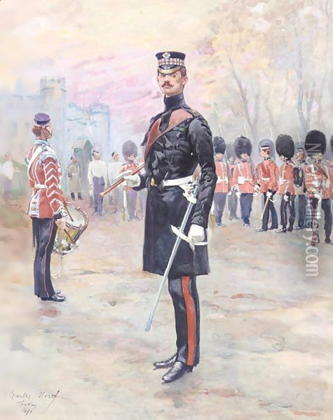 Officer and guards reveiew Oil Painting - Charles Morel