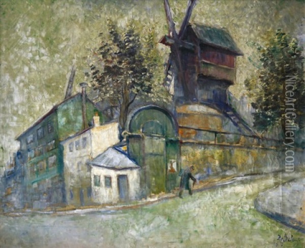 Le Moulin De La Galete Oil Painting - Pierre De Belay
