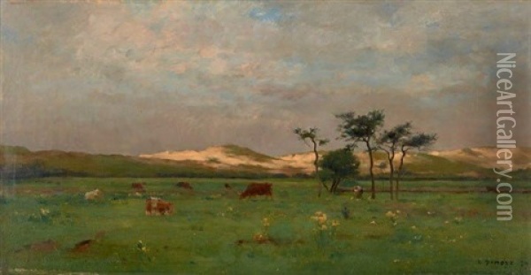 Vaches Au Paturage Oil Painting - Pierre Emmanuel Eugene Damoye