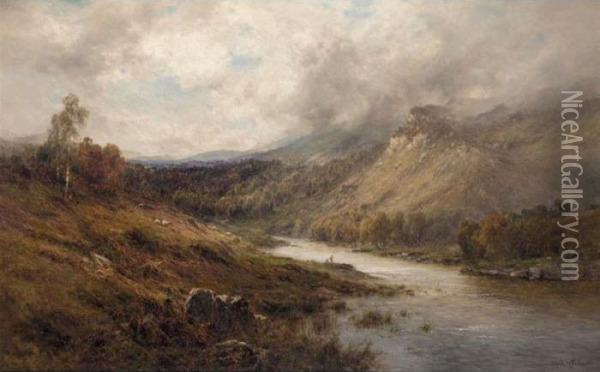 The Birch Clad Hills Of Perth Oil Painting - Alfred de Breanski
