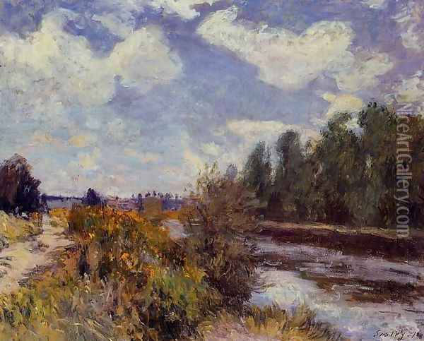 The Seine at Bougival III Oil Painting - Alfred Sisley