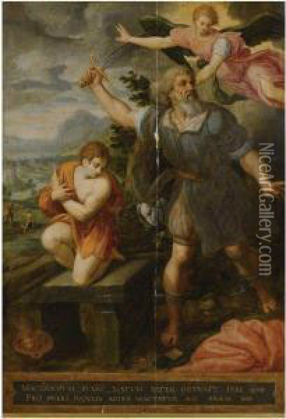 The Sacrifice Of Isaac Oil Painting - Jacob I De Backer