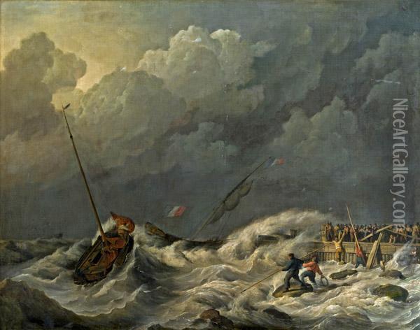 Sturmische See Oil Painting - Hermanus Koekkoek