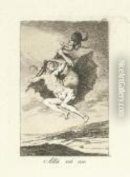 Alla Va Eso. Oil Painting - Francisco De Goya y Lucientes