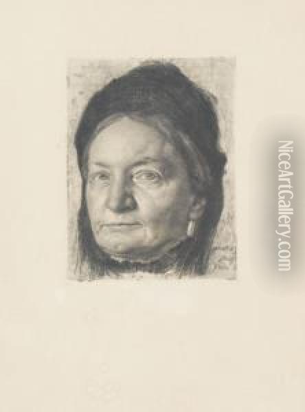 Kopfportrat Der Luise Stauffer (stauffers Mutter) Oil Painting - Karl Stauffer-Bern
