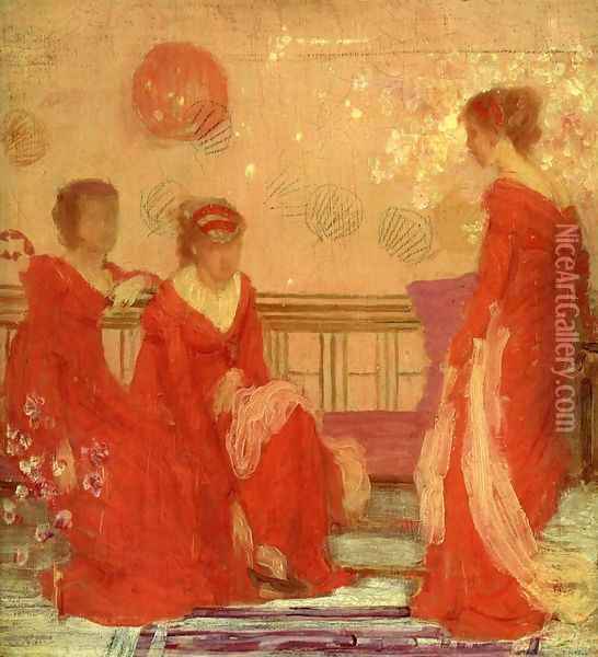 Harmony in Flesh Colour and Red Oil Painting - James Abbott McNeill Whistler