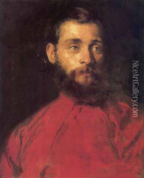 Self-Portrait after 1850 Oil Painting - Karoly Brocky