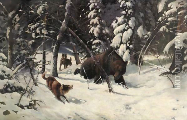 The Hunt Oil Painting - Illarion Mikhailovich Prianishnikov
