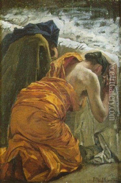 La Mort De Sainte Genevieve Oil Painting - Jean Paul Laurens