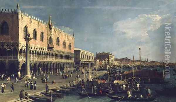 Palazzo Ducale and the Riva degli Schiavoni, Venice Oil Painting - (Giovanni Antonio Canal) Canaletto