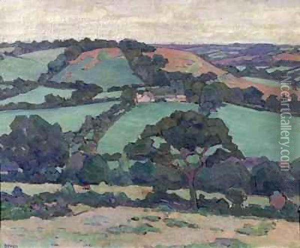 Brimley Hill, Devon Oil Painting - Robert Polhill Bevan