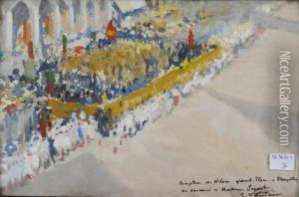 Reception Grand Place A Bruxelles Oil Painting - Gustave Vanaise