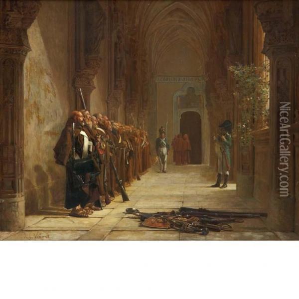 Le Couvent Sous Les Armes Espagne En 1811 Oil Painting - Jehan Georges Vibert