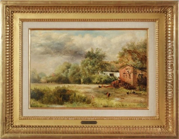 Pastoral Landscape With Barn Oil Painting - Edward Hargitt
