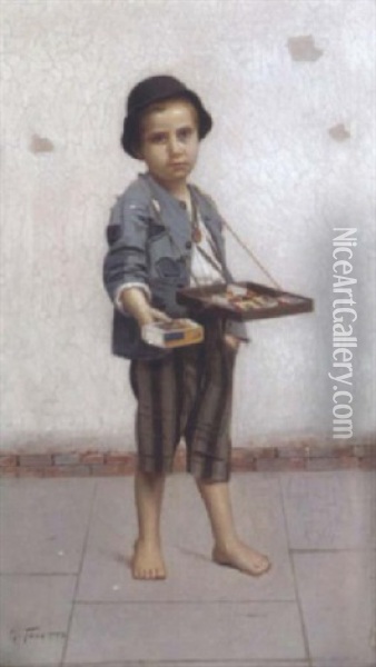 Der Junge Streichholzverkaufer Oil Painting - Giovanni Toscano