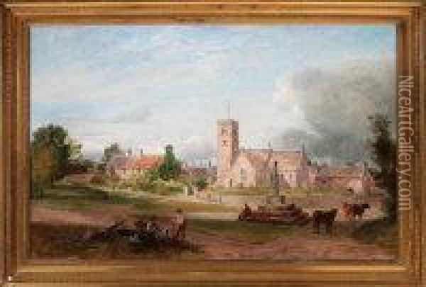 St. Andrews Church, Bywell, Northumberland Oil Painting - Henry Hetherington Emmerson