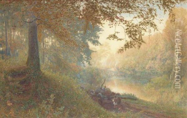 October Oil Painting - Albert Goodwin