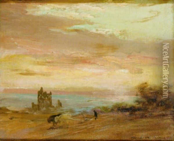 Castle Urquhart Oil Painting - Archibald Kay