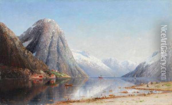 Fjordlandschaft Oil Painting - Therese Fuchs