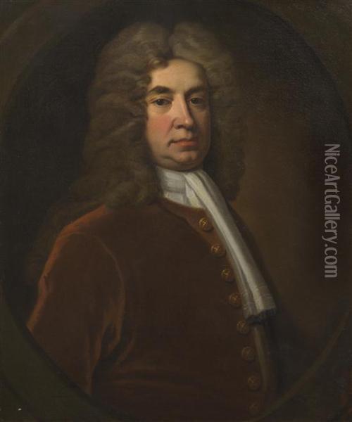 Portrait Of Thomas Southerne Oil Painting - Sir Godfrey Kneller