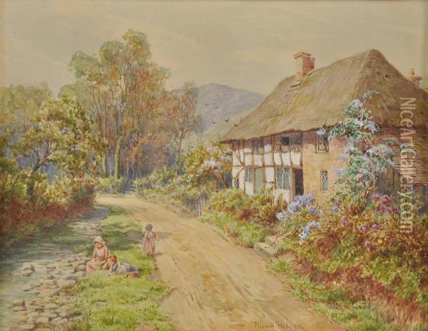 West Country Cottage Oil Painting - Maud Hollyer