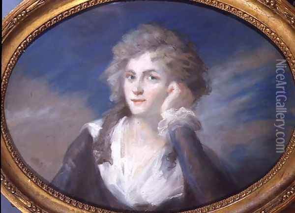 A Portrait of Mrs. Chadwick Oil Painting - George Romney